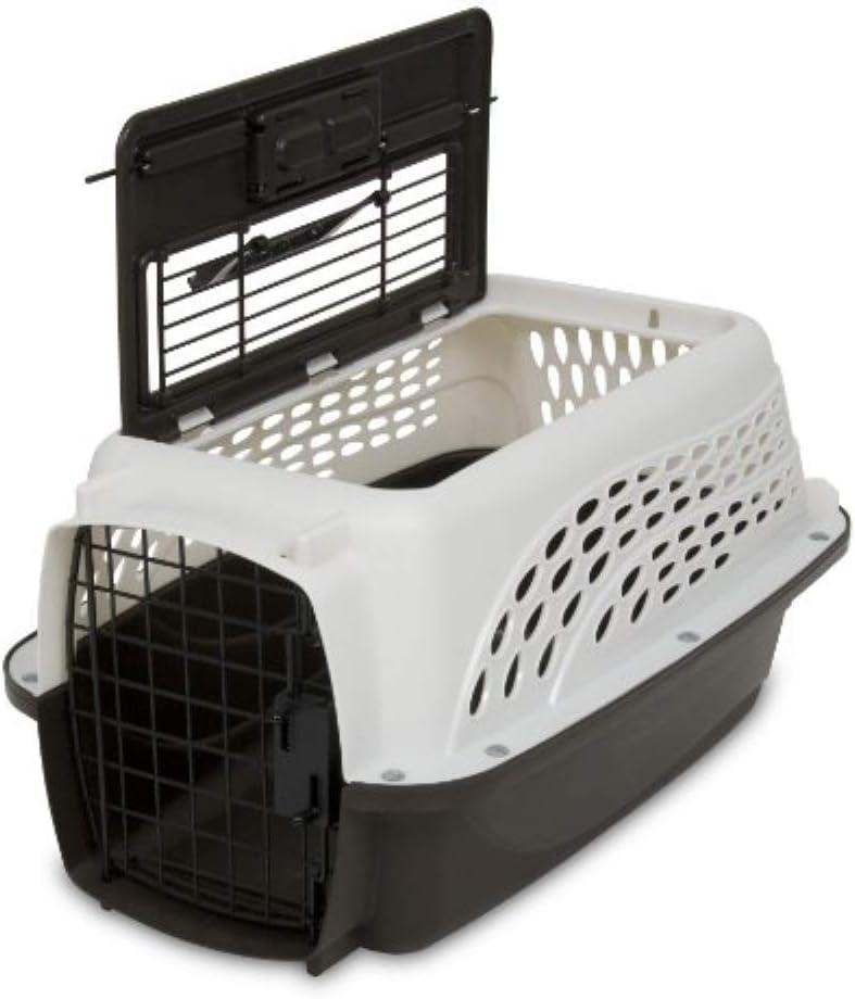 Petmate Dog Crates for Small Dogs & Cat Carriers, Two-Door Plastic Pet Kennel, Top & Front Loading, Made in USA, 19", White, 19.0"L x 13.0"W x 10.0"H