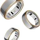 SURITCH 3 Pack Ring Cover for Oura Ring 4 & Oura Ring Gen 3 Horizon/Heritage, Ultra-Thin Anti-Yellow Transparent Ring Protector TPU Case for Oura Size 8/9, Support Charging with Cover on - Gold