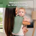 haakaa Muslin Burp Cloths for Baby, 100% Organic Cotton, Large 22.8''x11.4'', 2pcs (Wheat + Seafoam)