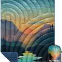 Camping Blanket,Lightweight Puffy Printed Camping Blanket Packable Outdoor Blanket for Camping,Traveling, Stadium, Hiking, Picnics (39x55", Sunset)