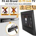No Stud TV Wall Mount, No Drill TV Mount for 32-75 in, Drywall Studless TVs Bracket with Clear Instructions, Sturdy Low Profile TVs Hanger All Hardware Included
