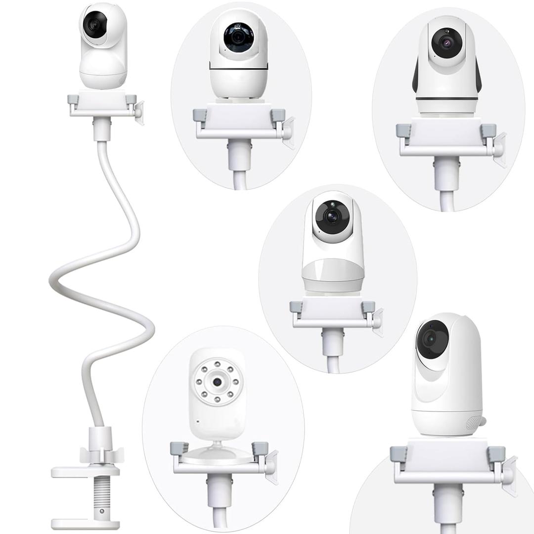 Baby Camera Monitor Mount Flexible Holder Stand Compatible with Momcozy,HelloBaby HB6550/HB65/HB66/HB6560/iFamily,Blemil,GoodBaby,OKAIDI,ANMEATE, Infant Optics Cameras and with 1/4" Baby Cameras Stand