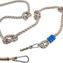 Climbing Rope for Kids, 8.2 FT Long with 4 Knotted Steps, Playground Accessories, Rope Swing for Obstacle Course, Treehouse Swingset Accessories Training for Kids Outdoor, Grey