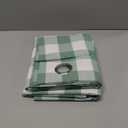 Amzdecor Christmas Buffalo Plaid Grommet Curtains 84 Inch Length, Green Semi-Sheer Gingham Check Farmhouse Rustic Textured Curtains Drapery for Living Room Bedroom,2 Panels 40" x 84",Green & White