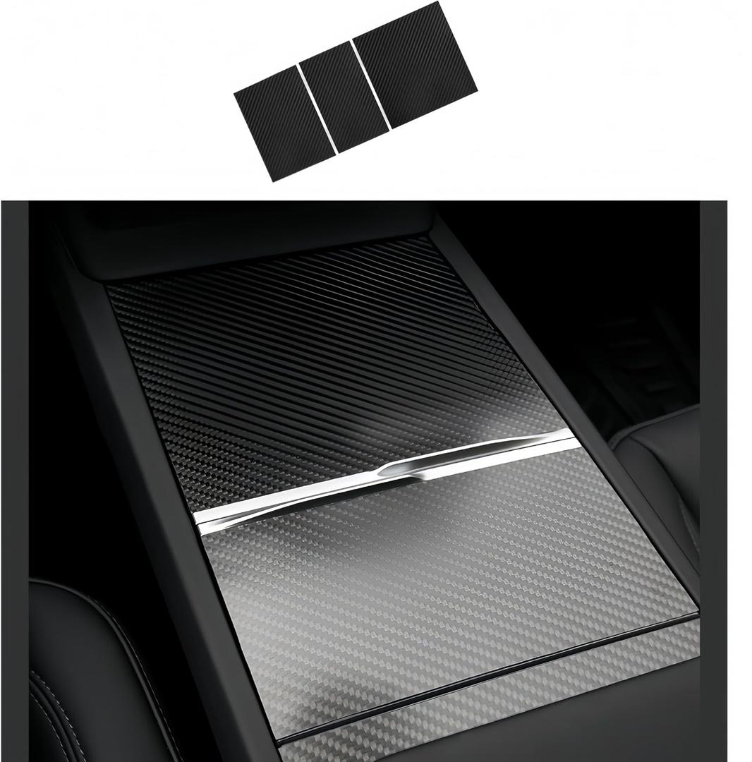 frani Center Console Wrap (Genuine Carbon Fiber Edition) Designed for Tesla Model 3 Highland 2024-2026/Model Y Juniper 2025-2026,Tesla Center Console Cover for Model 3/Y Refresh