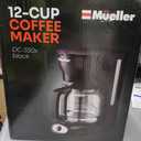 Mueller 12-Cup Drip Coffee Maker - Borosilicate Carafe, Auto-Off, Reusable Filter, Anti-Drip, Keep-Warm Function, Clear Water Level Window Coffee Machine, Kitchen Essentials & Accessories (Black)
