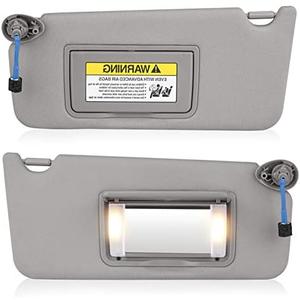 Sun Visor with Light for Honda Accord 2008-2017, Left Driver & Right Passenger Sides Gray Sunvisor Replacement 83230TA0A91ZA 83280TA0A91ZB