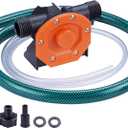 TOPWAY Self Priming Water Drill Pump Attachment with Suction and Discharge Hose, Mini Hand Power Drill Pump for Water, Oil Transfer