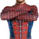 Halloween Cosplay Costume Superhero Spandex Jumpsuit Bodysuit Costume Mask 3D Style, Red, Adults-M(Height:63-65Inch)