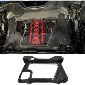 Genuine Carbon Fiber Engine Cover for Corvette C8 Z51 Z06 ZR1 HTC Convertible 2020-2023 2024 2025 2026,Not for Coupe,Transparent Rear Bonnet Overlay,Engine Shroud Trim