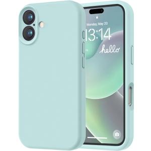 LOVE 3000 Designed for iPhone 16 Case, Premium Silicone with [Soft Anti-Scratch Microfiber Lining] Shockproof Protective Phone Case for Men Women Girls 6.1", Mint