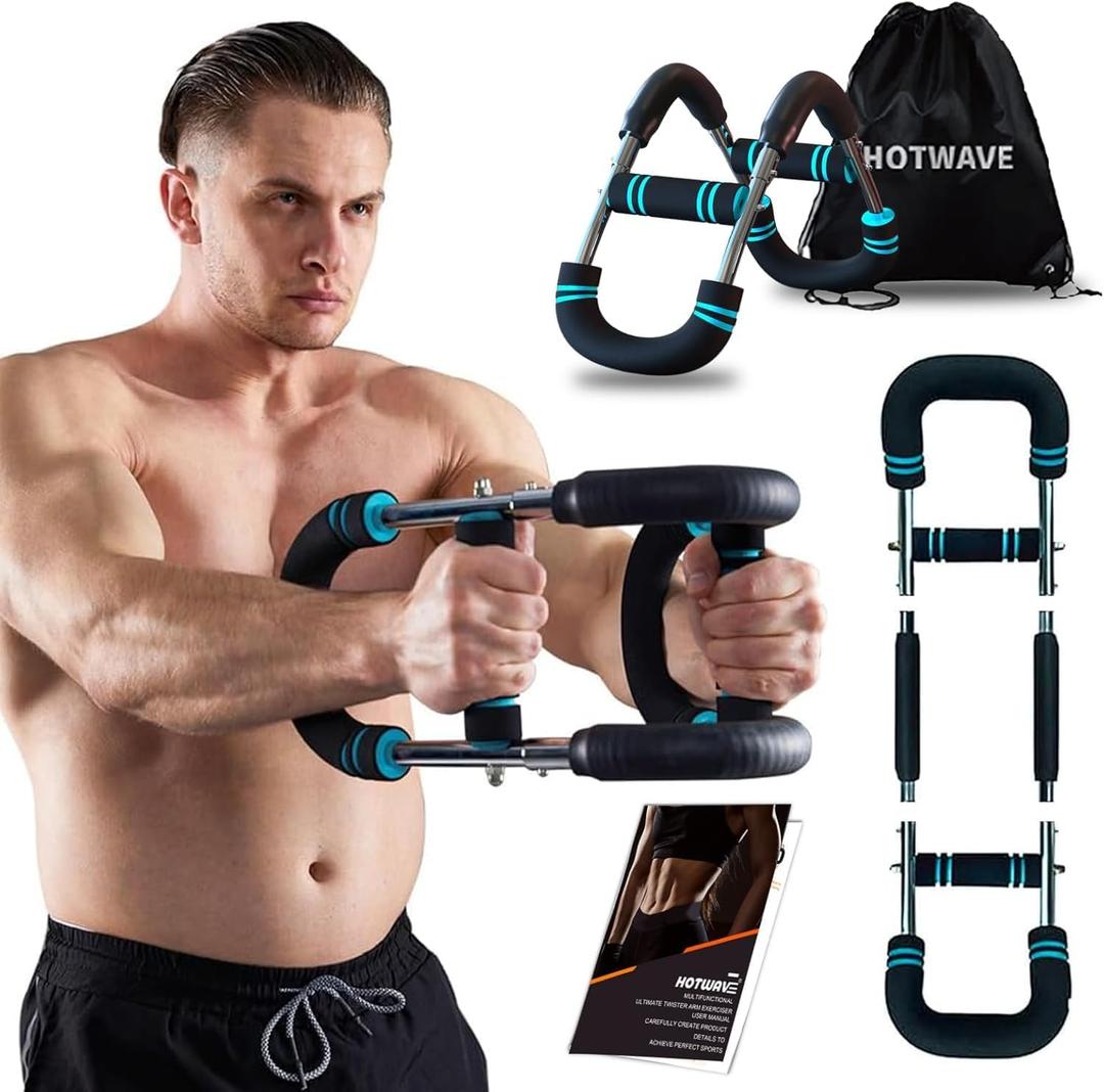 HOTWAVE Twister Arm Trainer, Adjustable Chest & Arm Exerciser for Men Women, Portable Home Fitness Equipment Kit for Upper Body Muscle Strength Training, Ideal for Self-Use or Gifting