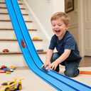 Flex Tracks 15 Ft Starter Set Flexible Race Track for Kids 3+, Flexible Car Track Race Car Ramp Track Compatible with Diecast 1/64th Cars, Portable Rolls Up Race Tracks with Strong Suction Cups