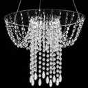 17.7 Inches Cake Stands Faux Acrylic Crystal Chandelier Style Drape Suspended Cake Swing, Pre Assembled Acrylic Cakes Stand (No Assembly Required) for Cakes Wedding, Birthday, Party Desserts Display