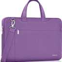 Ferkurn Laptop Bag Case Women Men Computer Sleeve with Shoulder Compatible with HP Envy Pavilion/ Inspiron/ Thinkpad/ Vivobook/ MSI/ Surface, Waterproof Briefcase with Handle, Purple, 17 17.3 Inch