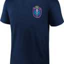 Icon Sports Men's USL Soccer Club Graphic Print Logo Front Back Short Sleeve Cotton T-Shirt | Memphis 901 FC, Badge Navy, X-Large (XL)