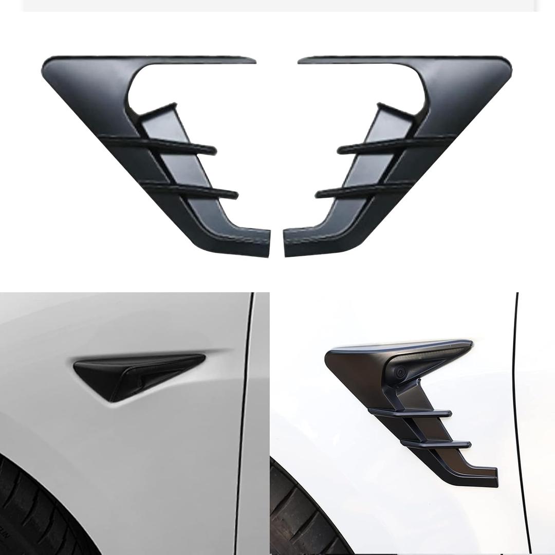 YHCDSEA for Tesla Model 3/Y HW3.0 Side Camera Protection Cover, fit for 2017-2023 Tesla Model 3/2020-2023.6 Tesla Model Y (Matt Black)