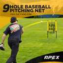 Apex Sports 9 Hole Pitching Target with Adjustable Strike Zone (18” x 23”) – Baseball Pitching Accuracy Trainer for Youth, Teens & Adults