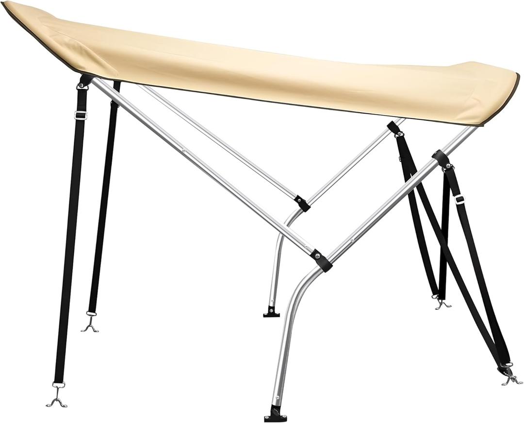 Lawn Mower Canopy - Heavy Duty Outdoor Sun Shade Cover for Zero Turn Mowers, Foldable With UV Protection, Beige