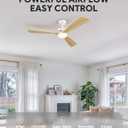 VONLUCE Ceiling Fans with Lights, 52 Inch Ceiling Fan and Remote, 6 Speed Reversible Noiseless DC Motor, 3CCT, Wood Ceiling Fan for Outdoor Indoor Farmhouse Patios, White