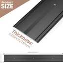 36" L x 4" W Aluminum Floor Transition Strip Metal Door Threshold, 0.1" H Flat Profile for Carpet Vinyl Wood Tile Concrete Flooring Gaps, Modern Doorway Protector Decoration(Black,1pcs)