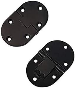 QCAA Solid Brass Butler Tray, Folding Table Hinge, 2-1/2" x 1-1/2" x 3.0 mm, Matte Black, 2 Pack, Made in Taiwan