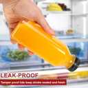 YULEER Plastic Juice Bottles with Caps 12PCS 12OZ Reusable Juice Bottles with Leakproof Lids, Brush, Funnel & Labels Clear Juice Containers for Juicing, Smoothies and Homemade Beverages