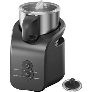 4-in-1 Milk Frother - Electric Steamer, Automatic Warm & Cold Cappuccino Foam Maker, 12.5oz Milk Warmer for Latte, Macchiato, Stainless Steel