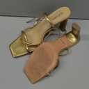 Womens Sandals Square Open Toe Strappy Heels for Women Dressy Chunky High Heels Ankle Buckle Heeled Sandals for Women Comfort Wedding Prom Party Shoes (9.5, Gold)