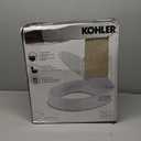 KOHLER 25876-0 Hyten 3" Height, Elevated Soft Close Round Toilet Seat, Contoured Seat with Grip-Tight Bumpers, Quick-Attach Hardware, White