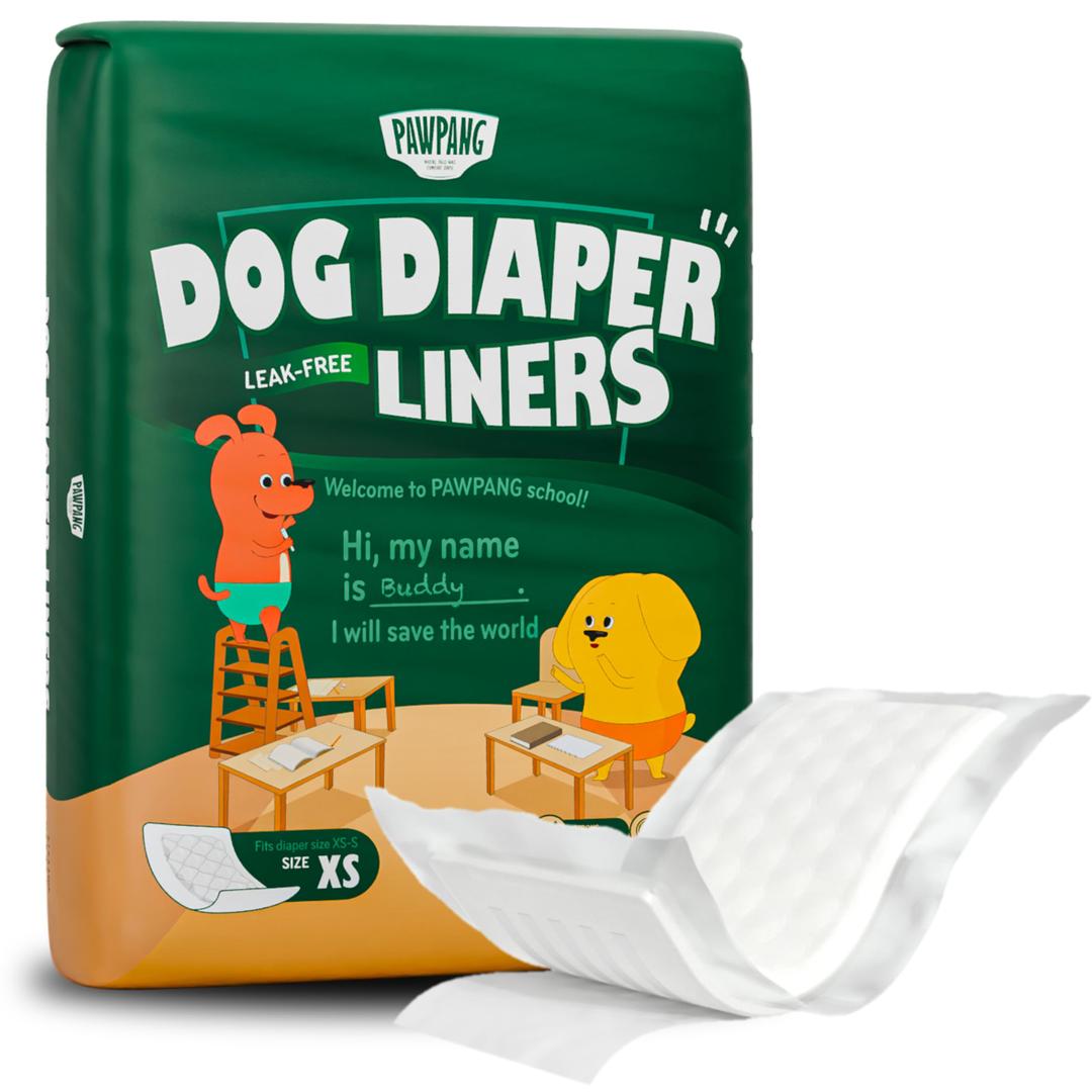 PAWPANG Disposable Dog Diaper Liners Booster Pads for Male & Female Dogs, 100ct, 5 Sizes Options, Doggie Diaper Inserts fit Most Types of Dog Diapers  Pet Belly Bands & Male Wraps (Small (100 ct))
