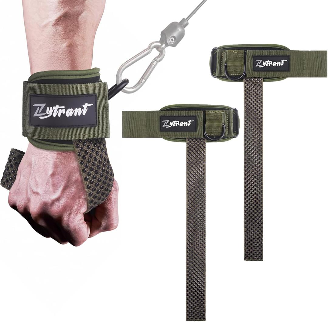 Weight Lifting Straps with Cuffed D Ring,Heavy Duty Thyick Comfortable Lifting Straps, Secure Fit, Enhanced Grip, Straps for Weightlifting & Gym Training (Green)