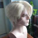 Men's layered cut hairstyle Male Wig Pre Styled 13x4 Lace front Wig For Men transparent Lace Wigs 60# Ash White color Remy human hair (60# Ash White, 13x4 lace front wig, 150% Density)