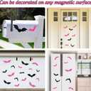 20Pcs Halloween Garage Decoration Magnet Stickers Black Pink Bat Refrigerator Decals Magnet Stickers for Party Home Door Dishwasher Decor