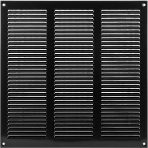 12 x 12 Inch (External Size) Black Galvanized Steel Return Air Register Vent Cover, AC Vent Cover, Dryer Vent Cover Outside & Indoor Grille, Air Vent Covers for Wall and Ceiling Vents