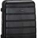 Rockland Melbourne Hardside Expandable Spinner Wheel Luggage, Black, Checked Large 28"