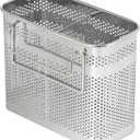 HOME&I Silverware Drying Basket, Hanging Rectangular Utensil Holder with 2 Compartments, Stainless Steel 304 Cutlery Caddy for Dish Rack, Kitchen Sink & Countertop