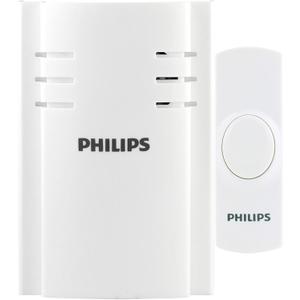 Philips Wireless Doorbell Kit, Plug-In Reciever, 1 Push Button, 2 Melodies, 4 Volume Levels, 150 Ft Range, White, DES2120W/27