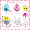 6PCS Easter Balloons Include Egg and Bunny Balloons for Easter Party Supplies, Bunny Birthday Decorations, Easter Carrot and Picnic Party Decor