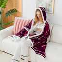 Mothers Day Gifts for Mom, Wearable Hoodie Blanket for-Mothers, Mom blanket Gifts from Daughter, Son, Husband, Sherpa Fleece Mother Blankets, Soft Birthday, Wife, Mama, Red (50*70)