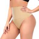 Thong Shapewear for Women Tummy Control Seamless High Waist Body Shaper Underwear Shaping Panties (XX-Large, #18 Beige (Classic))