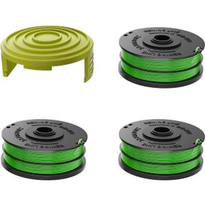 Trimmer Spool Line for SEYVUM 40V String Trimmer, Edger Spool Line, 0.08-inch Weed Trimmer Spool, 3-Pack 16.5 ft Spool Lines, Replacement Cap Included