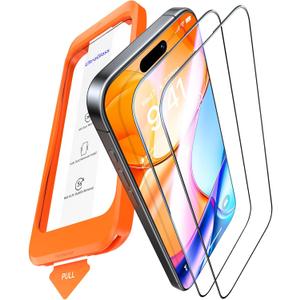 UltraGlass UNBREAK Top 9H+ Glass for iPhone 15 Pro Screen Protector [No.1 Military Grade Shatterproof & Longest Durable] Screen Protector 15 Pro Tempered Glass Full Coverage Easy Installation, 2 Pack