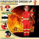 IVENRXIU Toddler Dress Up Clothes, Kids Role Play Costumes 4 In 1 Set-Police Doctor Fireman Engineer for Kids Boys and Girls 3-8, Career Dress Up Pretend Play Toys, Birthday Halloween Christmas Gifts (Blue, S)