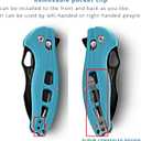 ALBATROSS Premium Hunting Folding Pocket Knife - EDC with Axis Lock, 3" Black Steel Blade, Blue FRN Handle, Quick Flipper Opening & Deep Carry Clip for Outdoor Camping, Fishing, Everyday Carry - FK036BC-BE