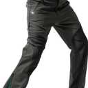 Moosehill Men's Snow Ski Pants Water Resistance Fleece Lined Softshell for Winter Outdoor with Zippered Bottom Legs (30W x 30L, Black)