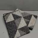 Door Mat Indoor Entrance Washable, Odor-Free Low-Profile Front Back Geometric Doormat, Absorbent Resist Dirt Entry Carpet, Easy to Clean Sturdy Inside Floor Mats for Entryway, Black