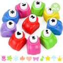 LOVEINUSA 10 Pack Multicolored Shape Paper Hole Punch Craft Set for DIY Crafting, Scrapbooking, Handmade Greeting Cards, Photo Albums, Mini Cutter Nail, and Festival Cards Projects