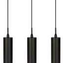 DAKASON Black Pendant Light, LED Modern Pendant Light Fixture for Kitchen Island, Adjustable Rope Hanging Ceiling Lamp for Dining Room, Bar Restaurant, Living Room, Hallway (3Pack)