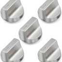 W11122880 Stove Knobs Replacement Parts for Whirlpool Gas Range Oven Whirlpool WFG745H0FS1 WFG770H0FZ0 Stainless Steel Range Surface Burner Control Cooktop Metal Gas Stove Knobs Parts 5 Pcs
